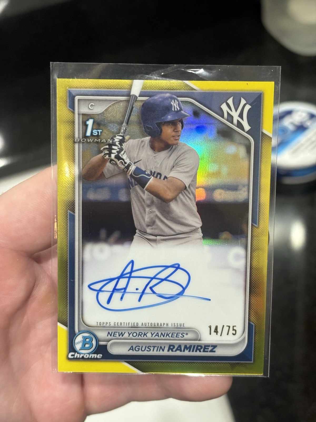 2024 BOWMAN AGUSTIN RAMIREZ TRUE Yellow AUTO /75 1ST BOWMAN CHROME