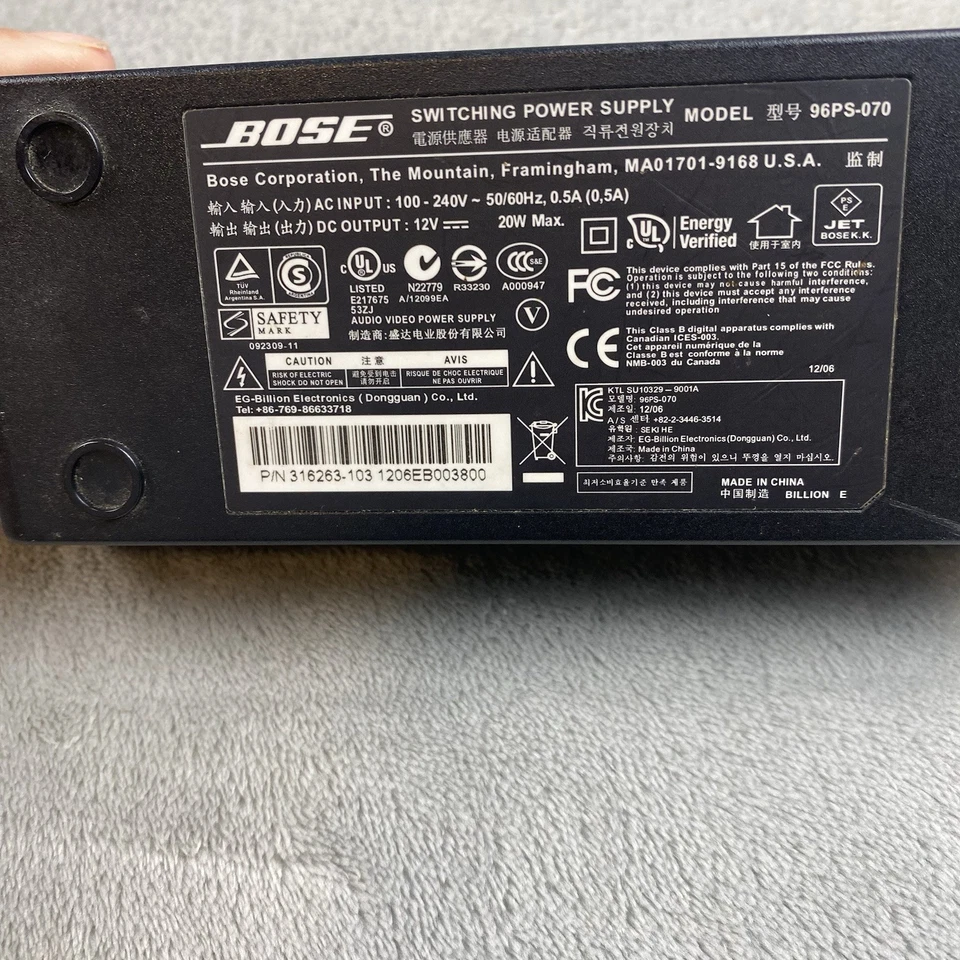 Fuente de conmutación de alimentación Bose Lifestyle (96 PS-070) - para T10 T20 V10 V20 V35 Foto 2 de 4