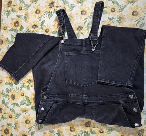 Women's OLD NAVY Black Stretch Denim Jeans Jumpsuit Overalls Size 14 (S1365) - Picture 3 of 7
