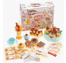 Pretend Play Food Toy Dessert Cake Set Pink 75pcs