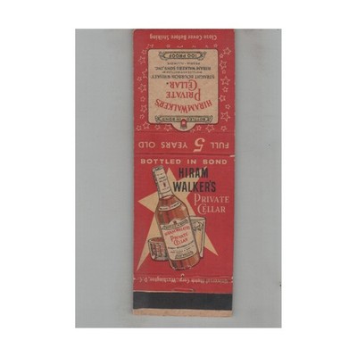 Matchbook Cover Hiram Walker's Private Cellar Straight Bourbon Whiskey
