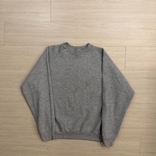 Vintage 1990s Fruit Of The Loom Blank Grey Crewneck Sweatshirt Mens Size Large