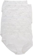 Hanes Womens Size 6 US Breathable 100 Cotton Brief Underwear 10 Pack White NWT
