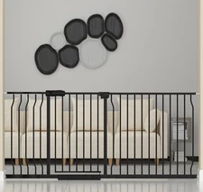 Extra Wide Baby Gate Extra Wide Extra Tall Dog Gates for Stairs Doorways Blac...