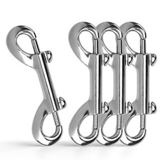 6 Pack 3.5 Inch Double Ended Bolt Snap Hooks Chain Clips for Dog Leash Keychain