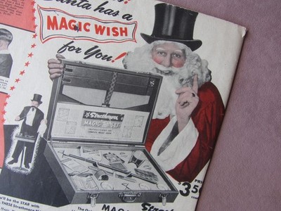1947 AD * Strathmore MAGIC Table Set SANTA Magic Tricks Magic Christmas Mystery 