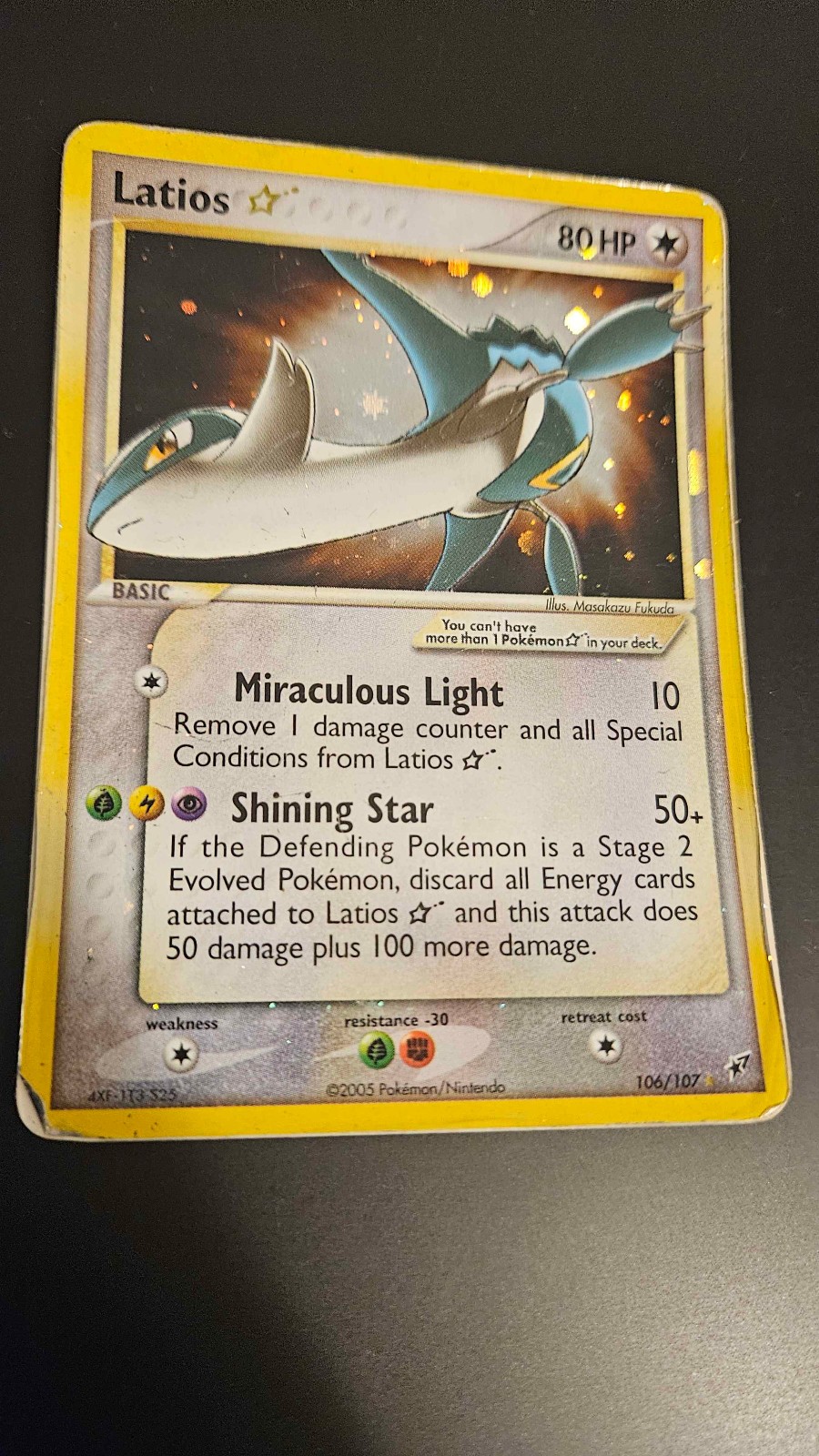 Pokémon TCG Latios Gold Star 106/107 EX Deoxys 2005 Heavily Played Holo