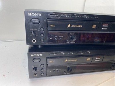 2) Sony RCD-W500C 5 Disc Changer CD Recorder Dual Deck Player
