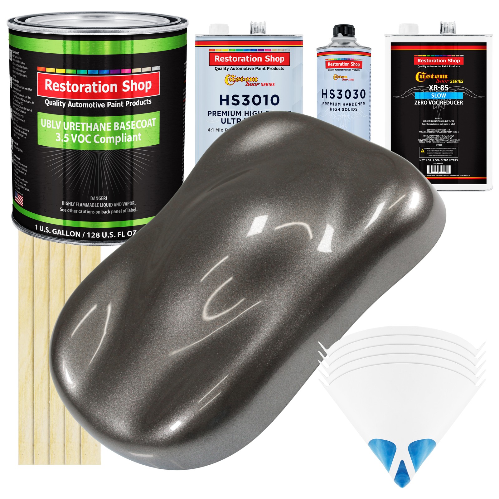 Tunnel Ram Gray Metallic Low VOC Slow Prem 1 Gal Urethane Basecoat Clearcoat Kit