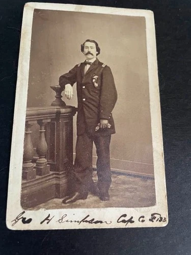 Union Soldier cdv I'D Capt George Simpson