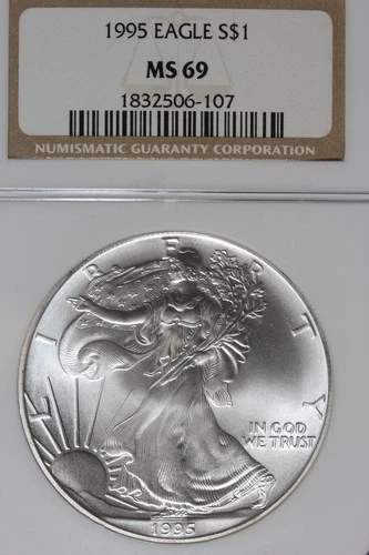 1995 NGC MS69 AMERICAN SILVER EAGLE #B51943