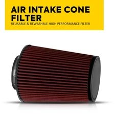 UNIVERSAL 4"INCH CHROME INLET JDM SHORT for RAM/TURBO AIR FLOW RED INTAKE FILTER