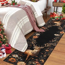 GarveeHome Christmas Runner Rug 2x8 Non-Slip Hallway Runner, Washable Stain