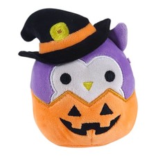 Squishmallows Holly Owl Pumpkin Witch Hat 4" Halloween Plush Stuffed Animal Toy