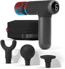 Sharper Image Massage Gun PowerBoost Pro+ Compact Hot+Cold Black VG Condition