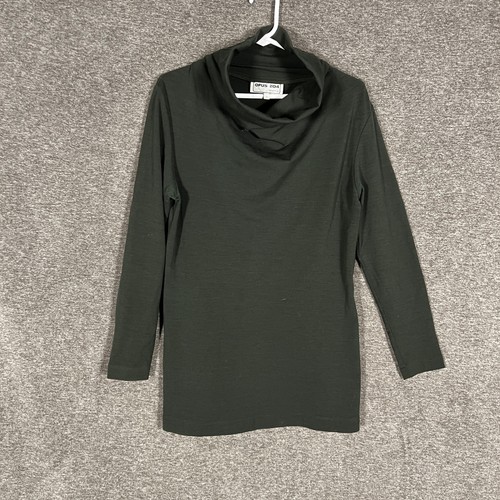 OPUS 204 Shirt Womens 0 Green Cowl Neck Long Sleeve Tunic Top Lightweight Knit