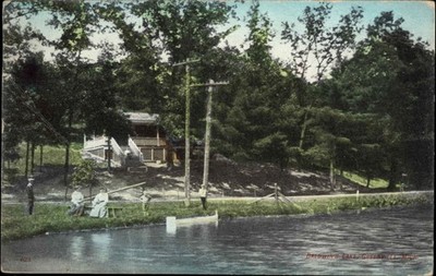 Greenville MI Michigan Baldwins Lake c1900-20s Vintage Postcard
