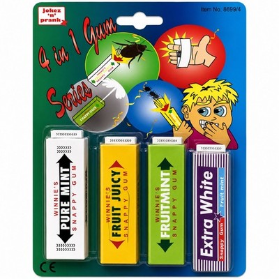 Witz 4 in 1 Kaugummi Witze Trick Gag Streich bissig/Spritzen/Wanzenstrumpf Füller