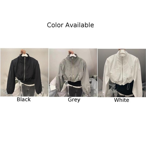 Basic Womens Stand Collar Sun Protection Long Sleeve Short Jacket Black - Foto 6 di 20