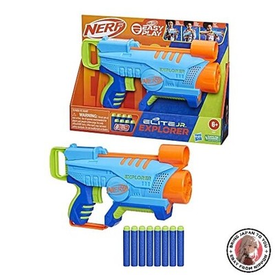 Hasbro Nerf Elite Jr. Explorer einfach zu bedienender Blaster enthält 8 Nerf ...