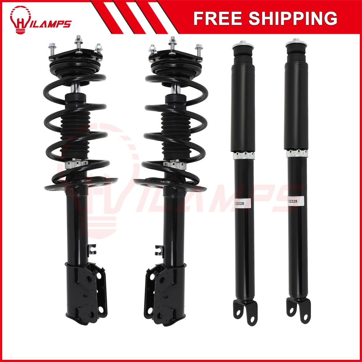 Fits 2011-2012 Ford Explorer Front Complete Struts Coil Springs & Rear Shocks