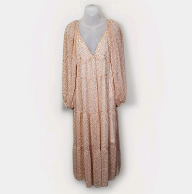 ASOS Curve Maxi Dress 4 Lurex Chiffon Floral Cottagecore Boho Fairy Gold  Prairie | eBay