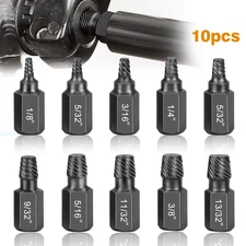 10Pcs Screw Extractor Set Hex Head Multi-Spline Easy Out Bolt Remover Tool Kit