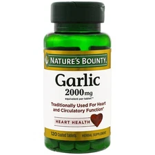 Garlic, 2000mg, 120 Coated Tablets Pack of 2, 2 Bottles Each of 120 Tablets