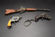 Lot of 3 Vintage Marx Carbine Rifle, Pirate Gun, Revolver Miniature Toy Guns