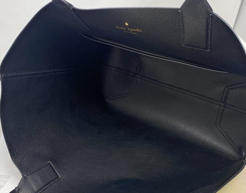 KATE SPADE B&W STRIPE LARGE TOTE BAG | Reversible | NOS 16x11.5x6.5 - Picture 6 of 6