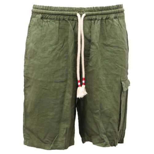 5792AH  bermuda uomo MC2 SAINT BARTH green linen shorts men - Foto 1 di 4