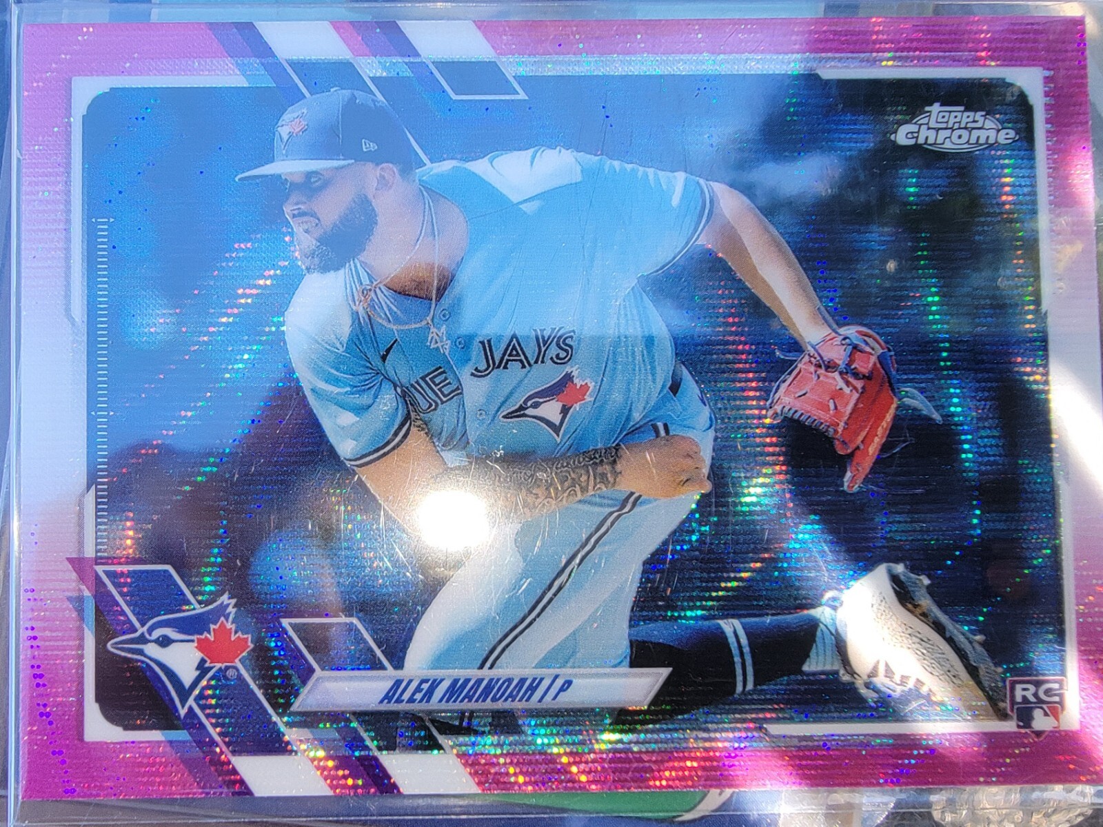 2021 Topps Chrome Update Alek Manoah RC Pink Wave Refractor #USC65 Blue Jays