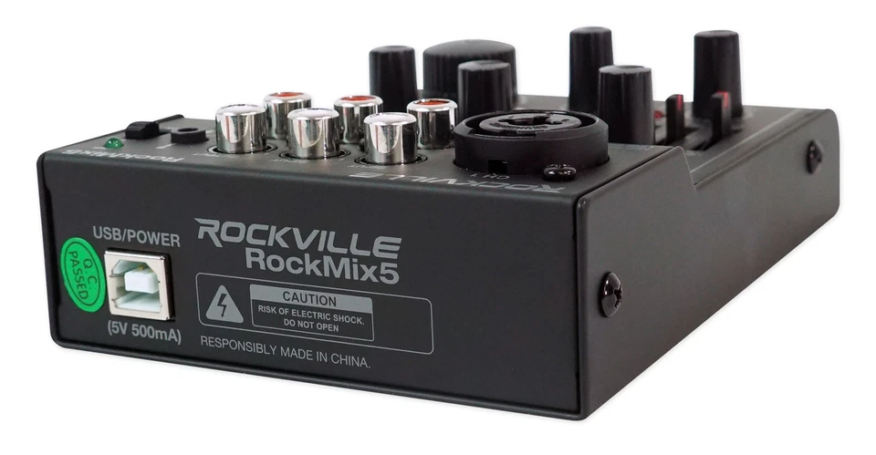 Rockville RockMix 5 5 Channel Pro Mixer w/USB Interface, Bluetooth, Echo, EQ - Image 3 of 4
