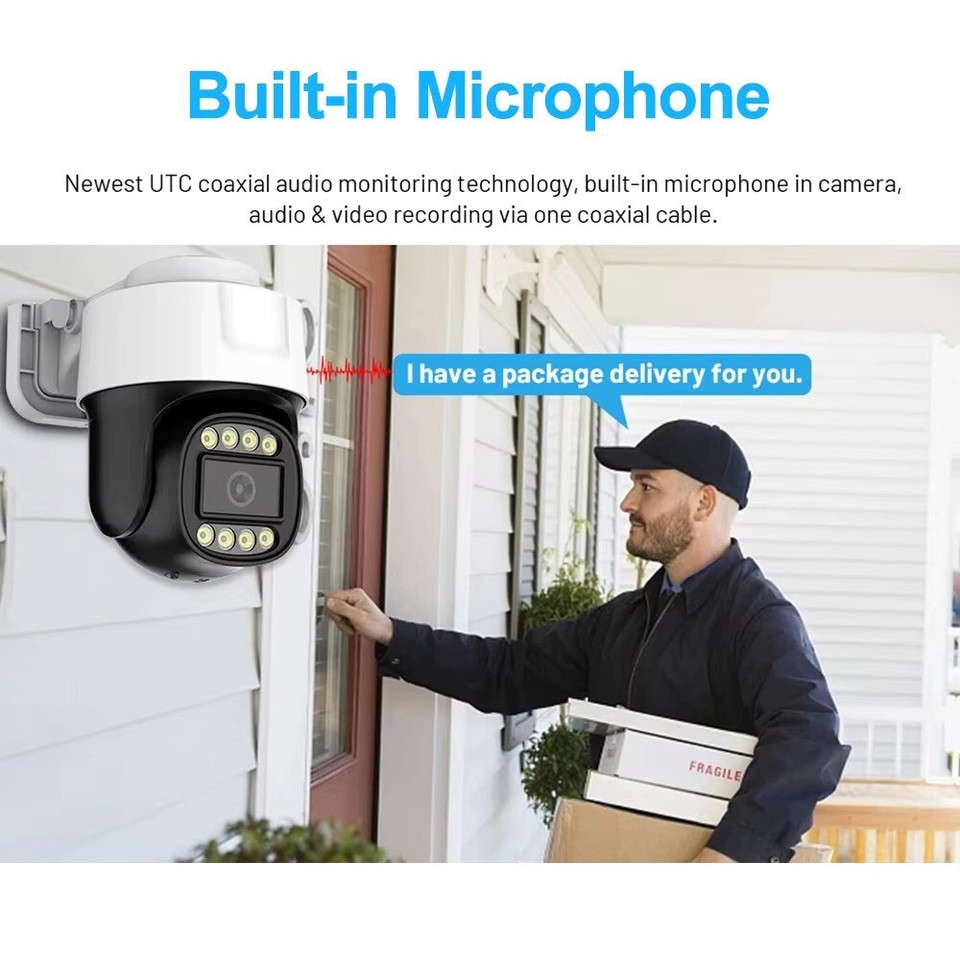 Outdoor PTZ CCTV Camera With Mic Audio 30M IR Outdoor Wired BNC Coaxial ...