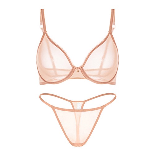 Ultra-thin Women Bras Set Underwire Brassiere Mesh Lace Sexy Lingerie Underpants - Picture 17 of 18