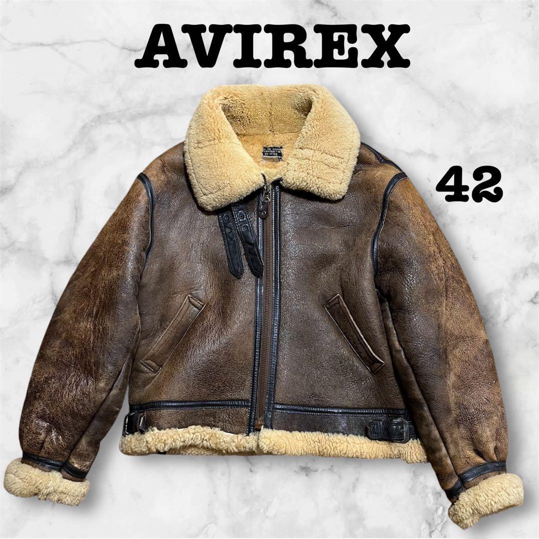 AVIREX type B-3 SHEEP SKIN black 42 usa