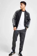 Image of Adidas SST Monogram Tracksuit Black-ALL SIZES Track Top+Pants-Genuine-RRP £145