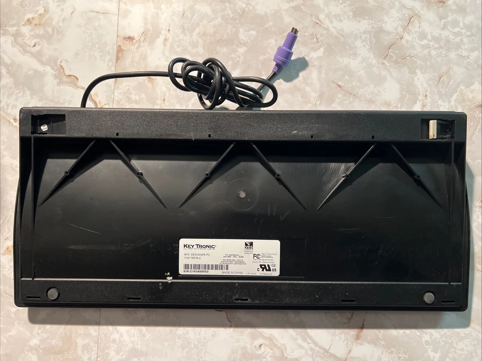 Vintage Key Tronic Lifetime Series Designer-P2 Wired Black Keyboard PS/2 - Image 2 of 3
