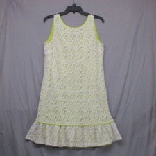 Loft Floral Lace With Green Under Dress Knee Length Women Size | 10