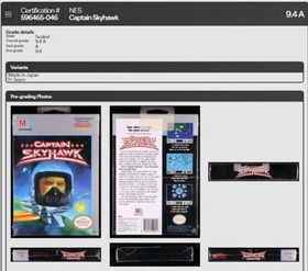 Captain Skyhawk New Nintendo NES Factory Sealed WATA Grade 9.4 A Mint Rare