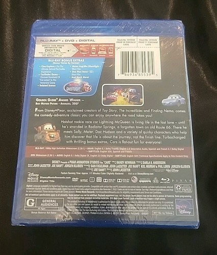 Cars Disney/Pixar (Blu ray/DVD + Digital) New And Unopened - Picture 2 of 4