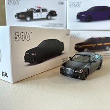 596 Model 1:64 Chrysler 300C Matte Black Metal Purple Alloy Car Model