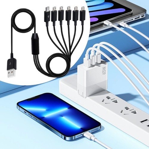 Micro USB Splitter Cable, USB A 2.0 to 6 Micro USB Data Sync Charing Cable - Picture 2 of 13