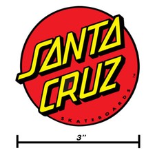 Santa Cruz Classic Dot Circle Skateboard Sticker Decal Screaming Hand 3  Size