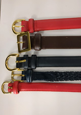 5 Vintage Lands End Leather Belt Womens Size S/M 80s 90s