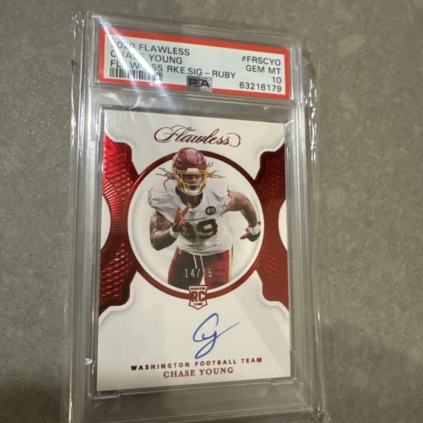 Chase Young Panini Flawless Flawless Rookie Signatures #FRSCYO Ruby