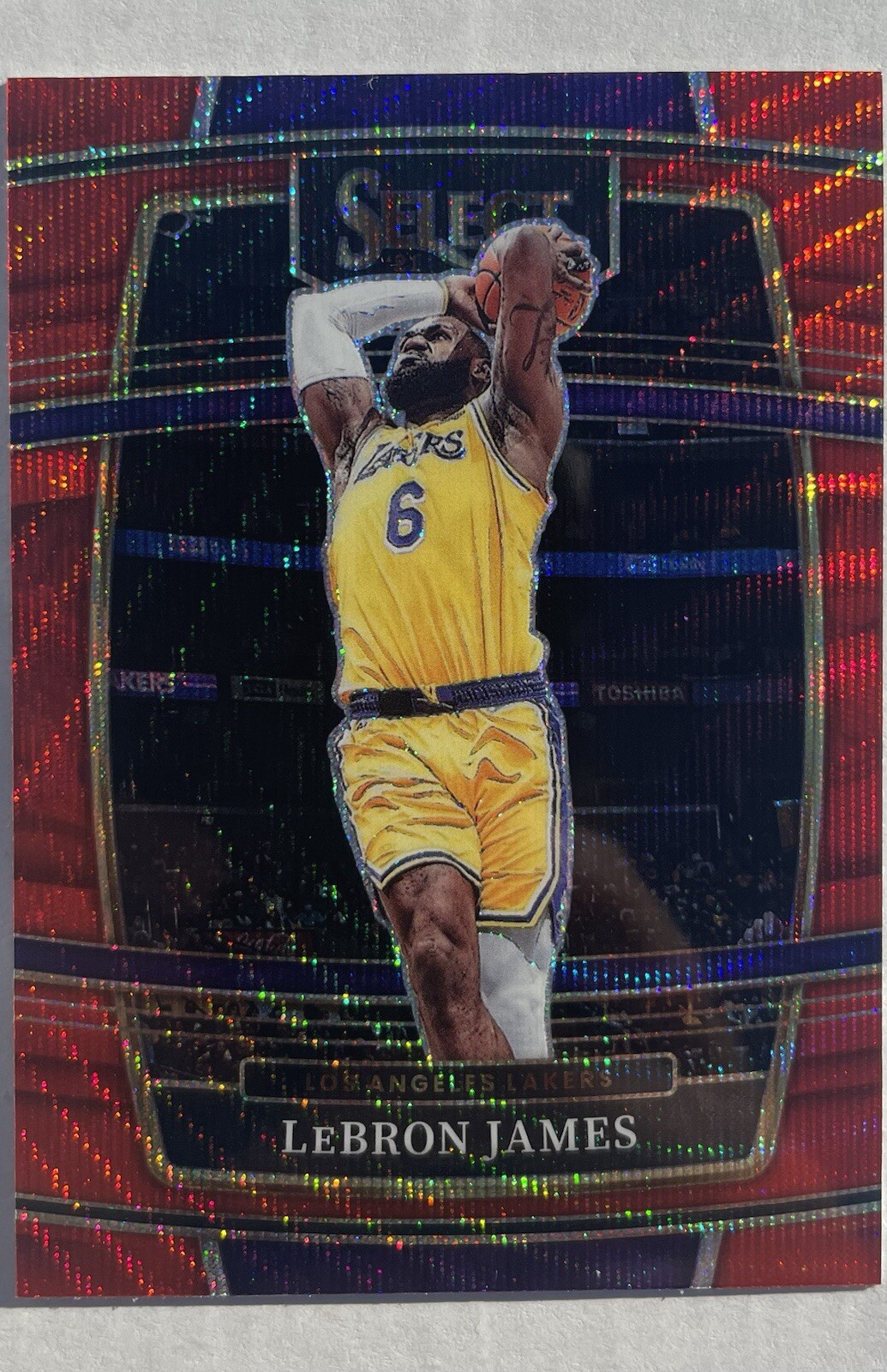Lebron James 2021 Panini Select Red Wave Prizm #100 Concourse Level