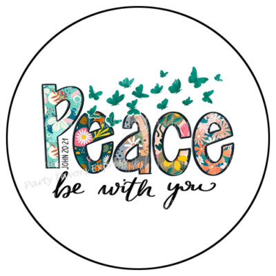 PEACE BE WITH YOU ENVELOPE SEALS LABELS STICKERS PARTY FAVORS