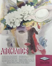 1942 Dow Chemical Company Aromatics Midland Mich Beauty Sloon WW II VTG Print Ad