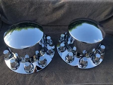 2 Chrome Plastic Truck Rear Axle Hub Cover 33mm Thread Caps United Pacific 10263